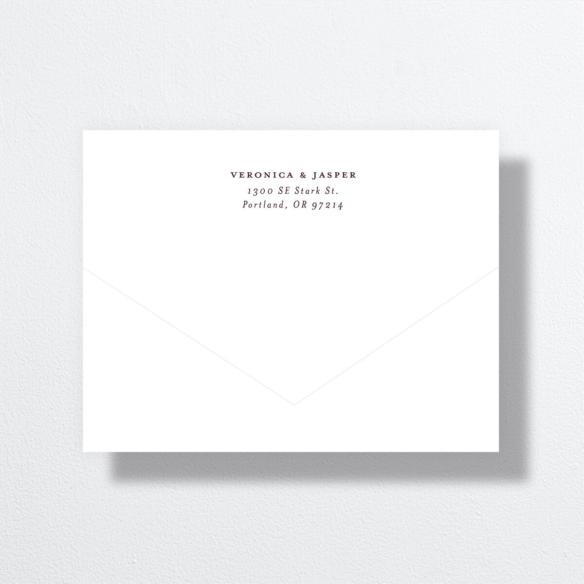 Formal Opulent Frame All-in-One Wedding Invitations Bordeaux No Signature Light Both Recipient and Return Addresses