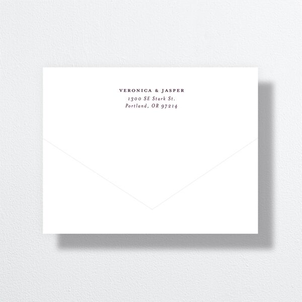 Formal Opulent Frame All-in-One Wedding Invitations Bordeaux No Signature Light Both Recipient and Return Addresses