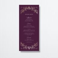 Formal Opulent Frame Menus Bordeaux Gold Signature