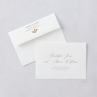 Ethereal Greenery and Gold Wedding Invitations Pure White Signature Blank No Standard