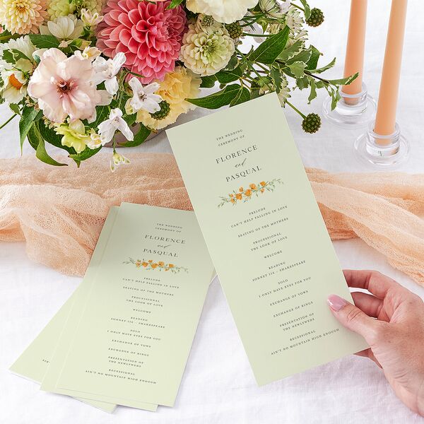 Scenic San Francisco Wedding Programs Daffodil Signature