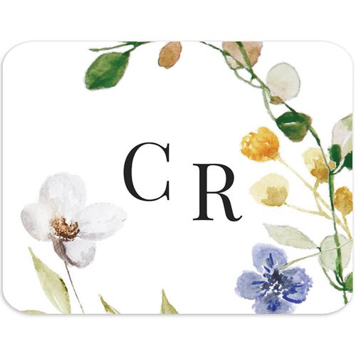 Delicate Wildflower Wedding Stickers Pure White Rounded