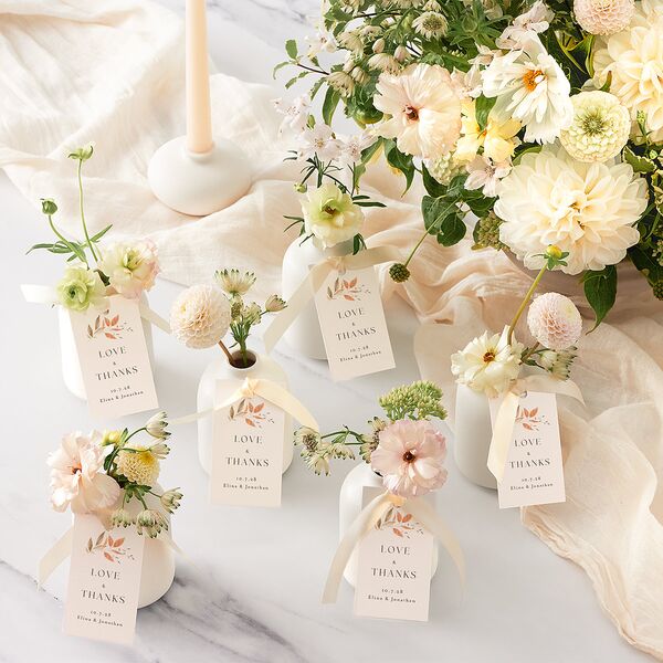 Leafy Rustic Monogram Favor Gift Tags Raw Sienna Signature