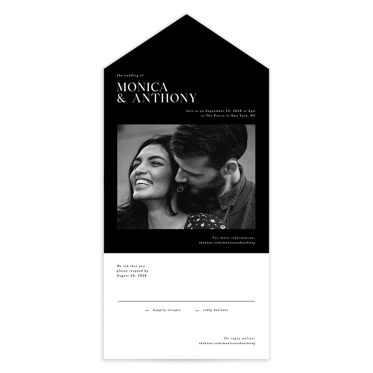 Simple Editorial Photo All-in-One Wedding Invitations