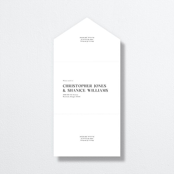 Simple Editorial Photo All-in-One Wedding Invitations Pure White Signature Light Both Recipient and Return Addresses No