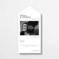 Simple Editorial Photo All-in-One Wedding Invitations Pure White Signature Light Both Recipient and Return Addresses No