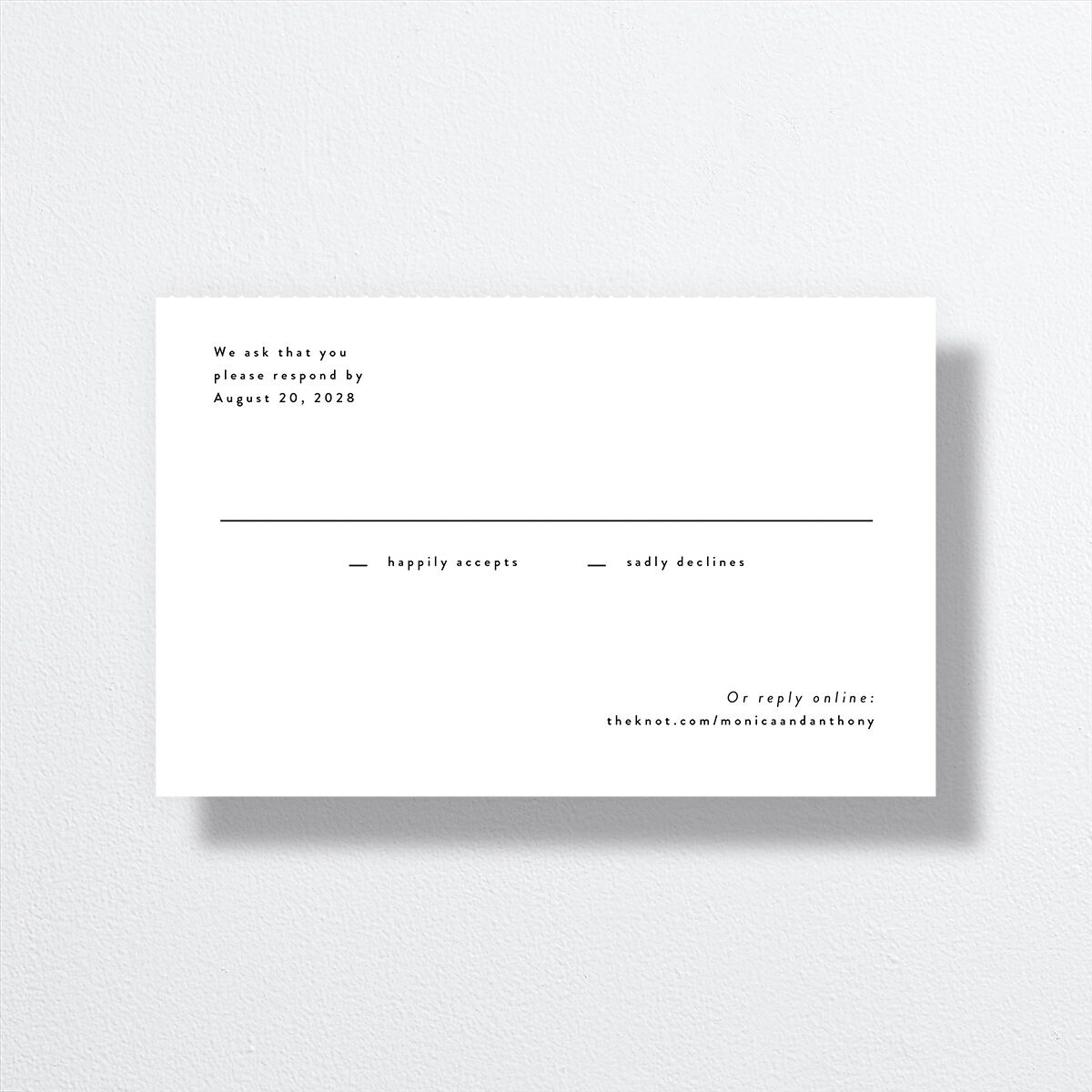 Simple Editorial Photo All-in-One Wedding Invitations Pure White Signature Light Both Recipient and Return Addresses No