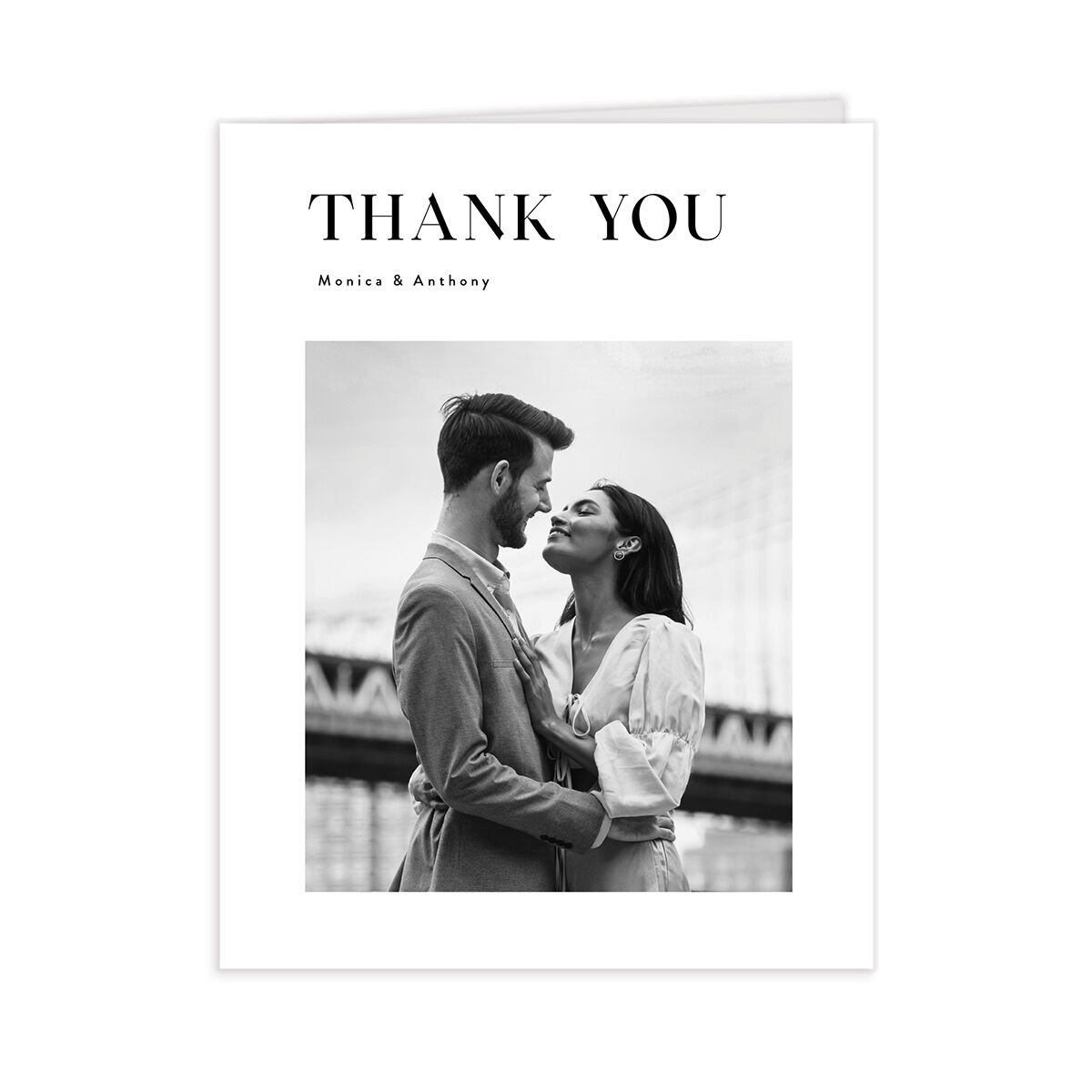 Simple Editorial Photo Thank You Cards