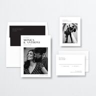 Simple Editorial Photo Wedding Invitations Pure White Signature No