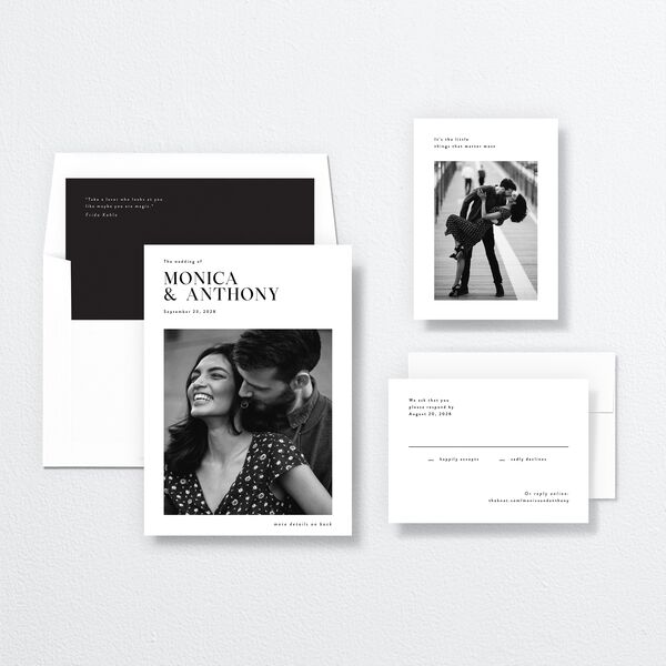 Simple Editorial Photo Wedding Invitations Pure White Signature No