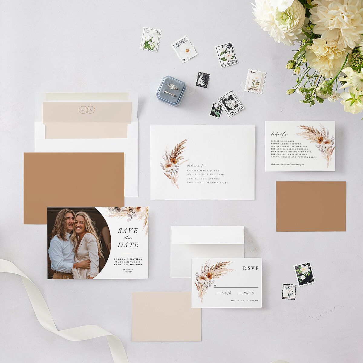 Bohemian Hoop Save The Date Cards — view 6