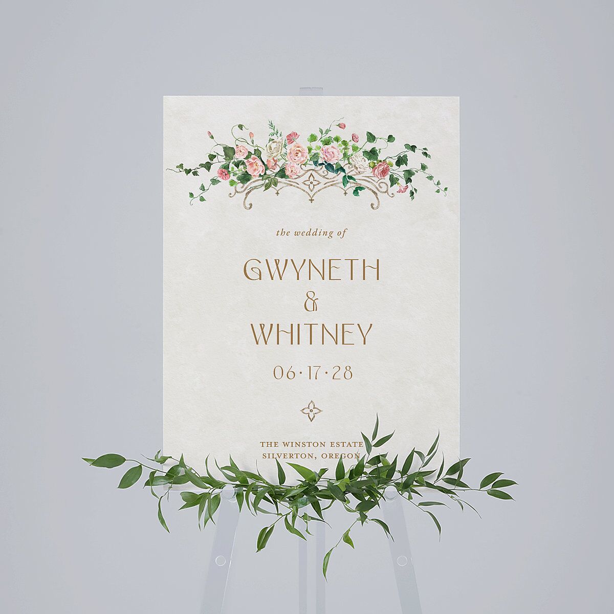 Fairytale Garden Standard Welcome Sign Medium Sage Standard Indoor Foam Core M Welcome