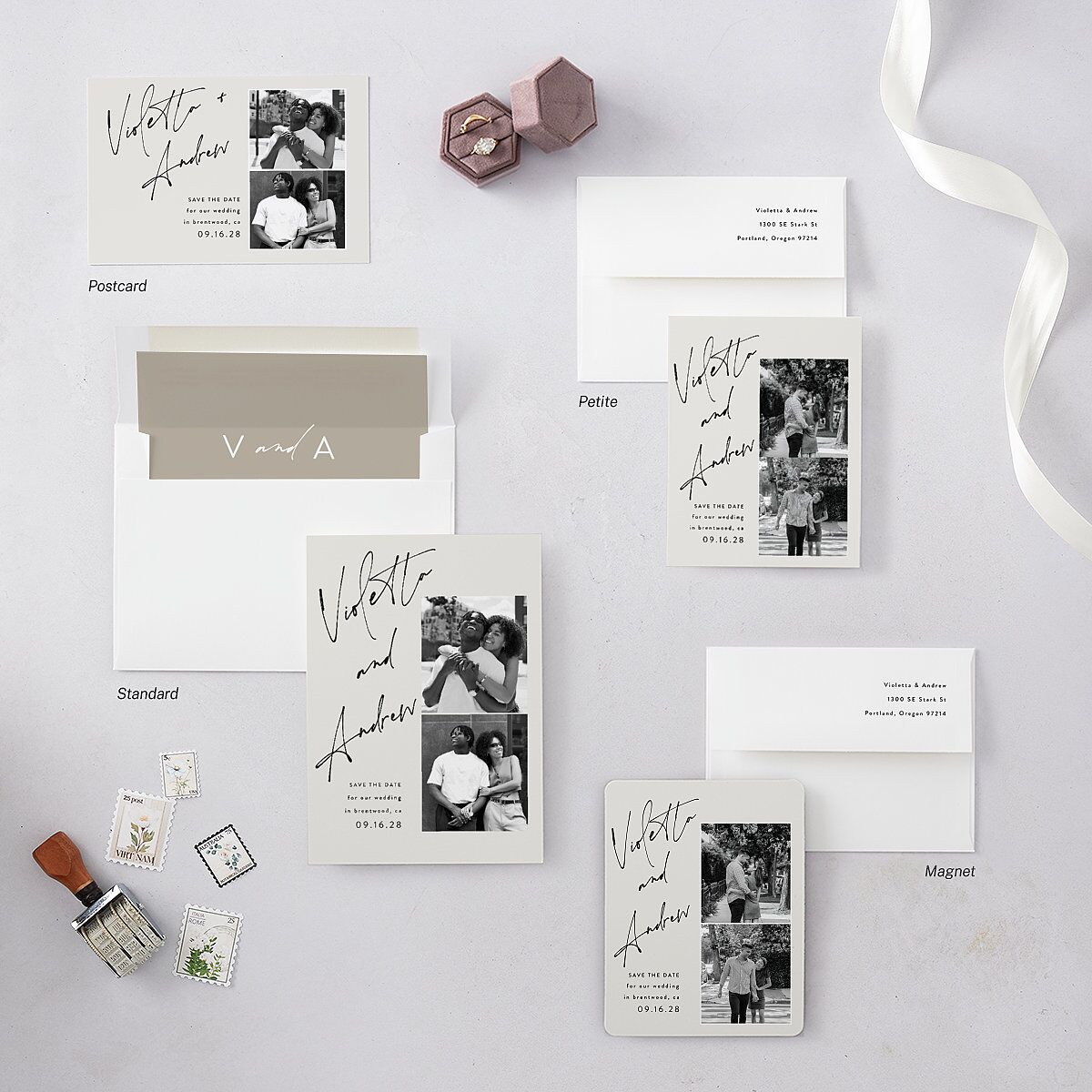 Signed Save the Date Postcards Licorice