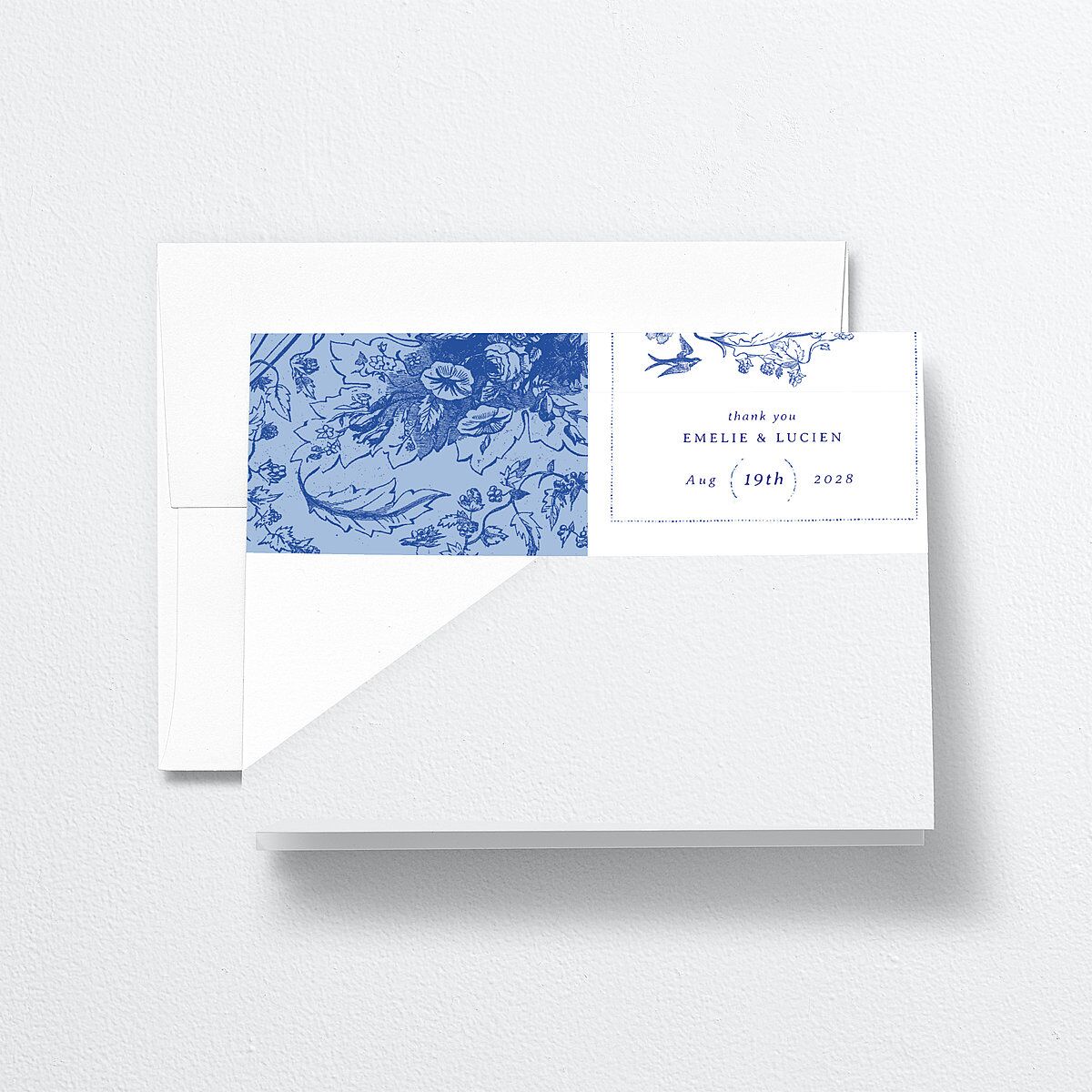 Vintage Toile Thank You Cards Sapphire
