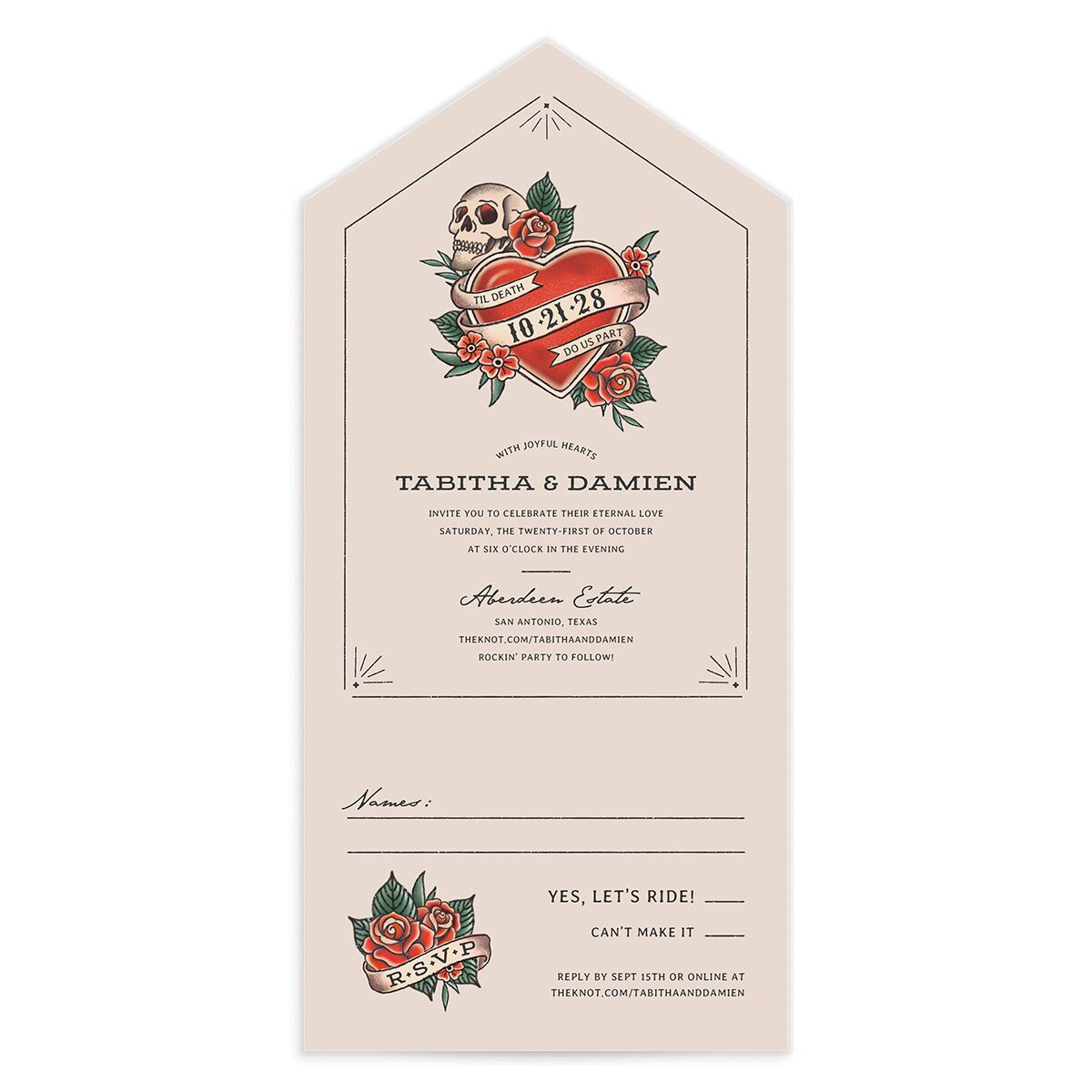 Til Death Tattoos All-in-One Wedding Invitations