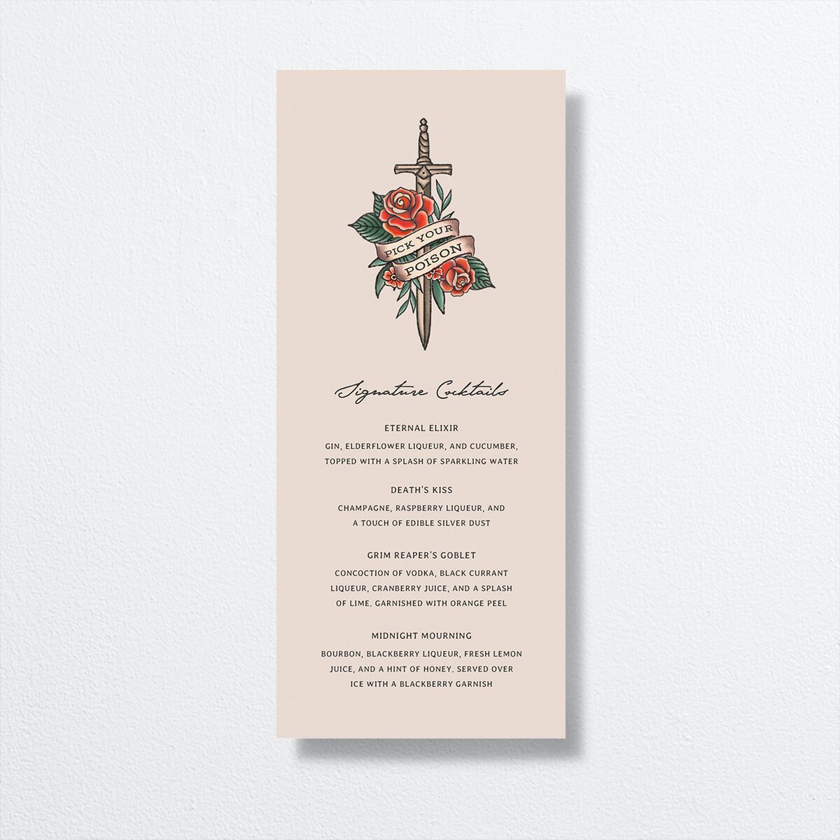 Til Death Tattoos Menus Linen Signature