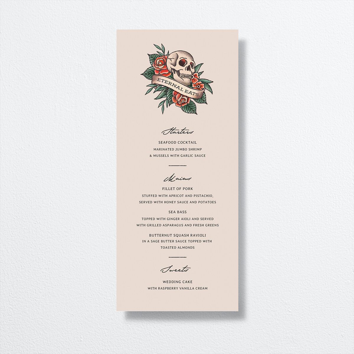 Til Death Tattoos Menus Linen Signature