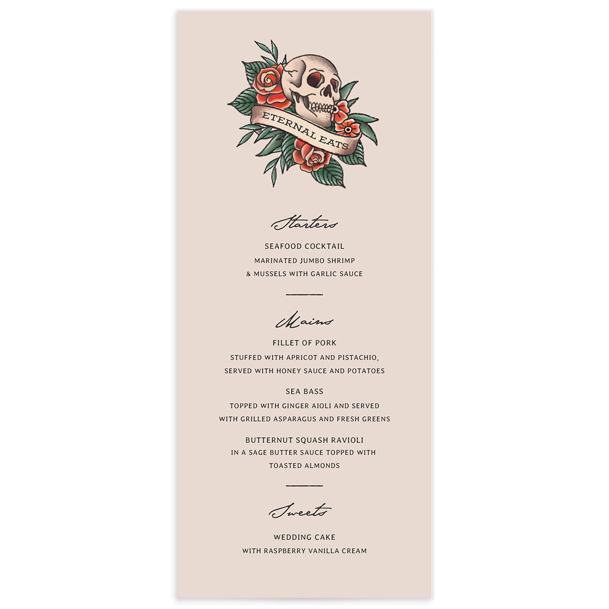 Til Death Tattoos Menus