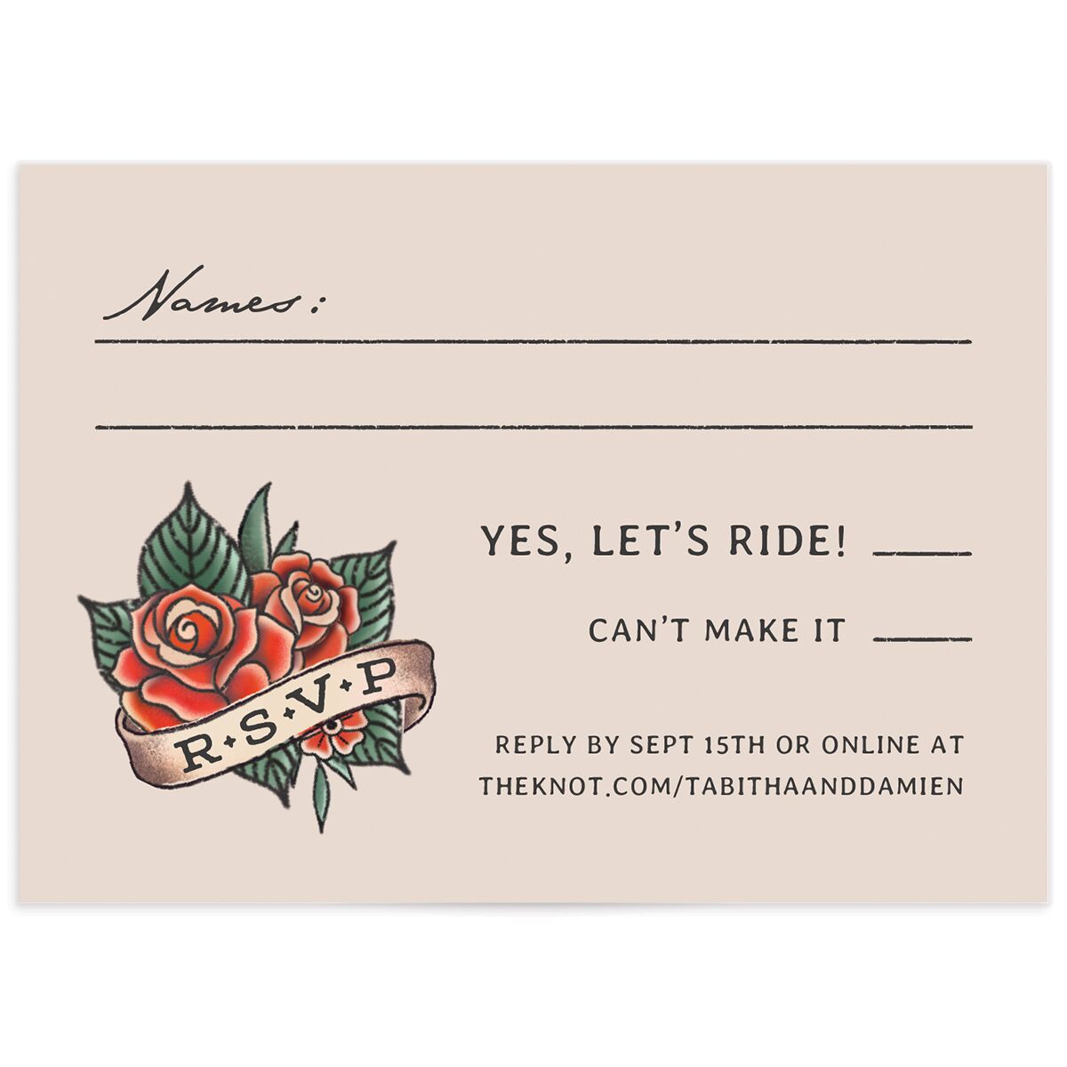 Til Death Tattoos Wedding Response Cards
