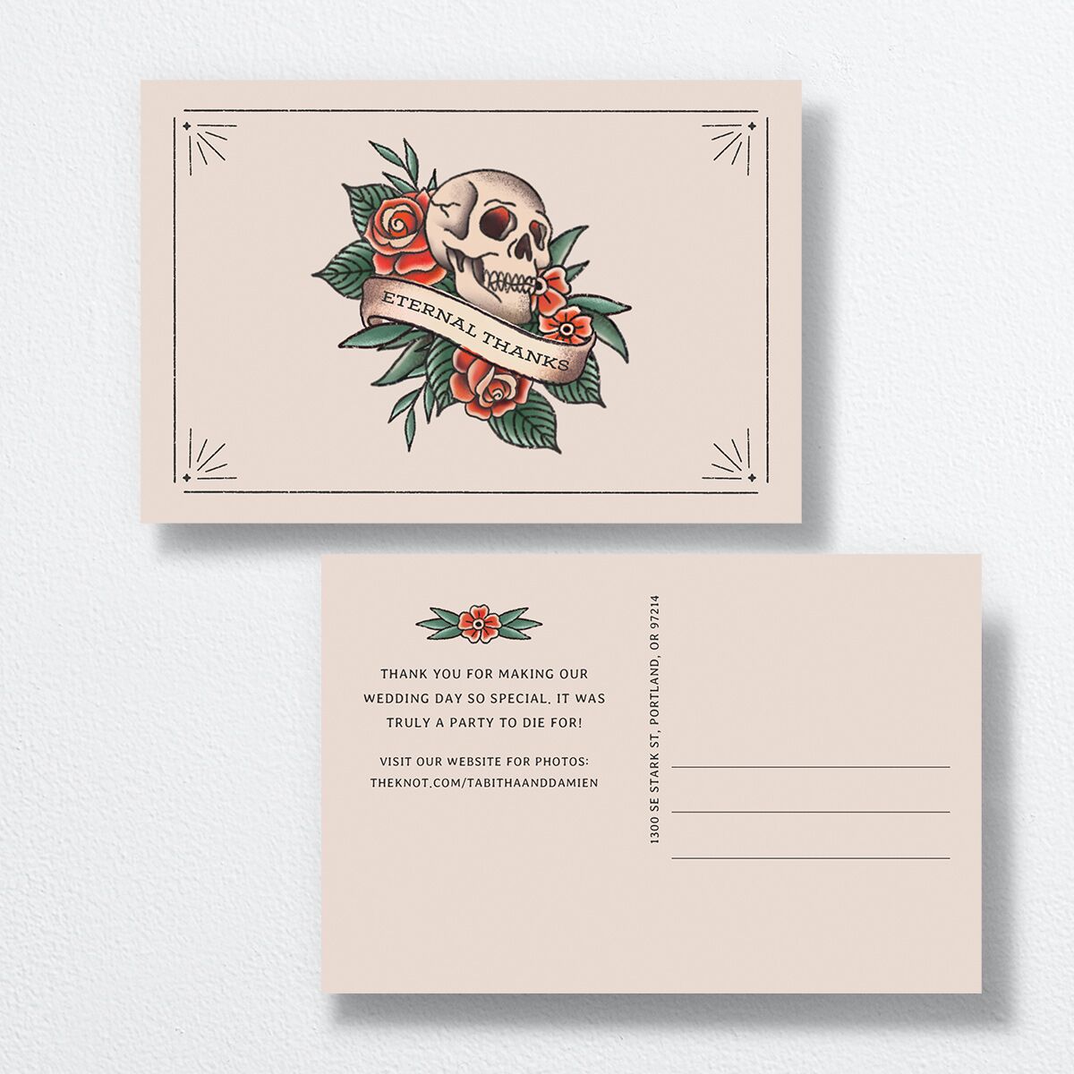 Til Death Tattoos Thank You Postcards — view 1