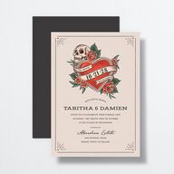 Til Death Tattoos Wedding Invitations Linen Signature No