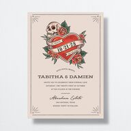 Til Death Tattoos Wedding Invitations Linen Signature No