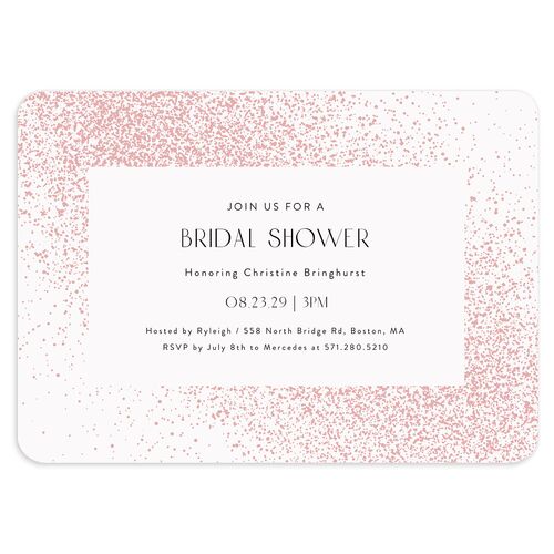 Shimmering Frame Bridal Shower Invitations Off-White Signature Blank Rounded
