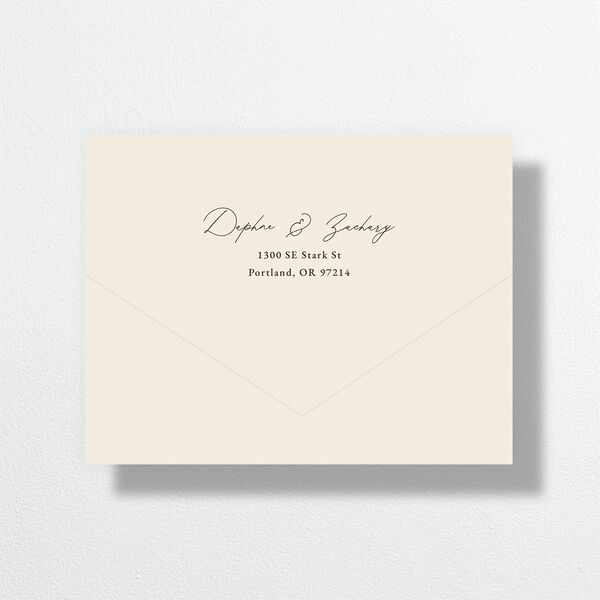 Flora Garden Border All-in-One Wedding Invitations Olive Signature Light Both Recipient and Return Addresses No