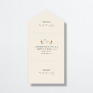 Flora Garden Border All-in-One Wedding Invitations Olive Signature Light Both Recipient and Return Addresses No