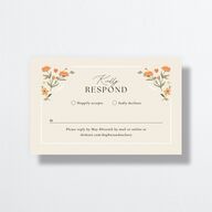 Flora Garden Border All-in-One Wedding Invitations Olive Signature Light Both Recipient and Return Addresses No