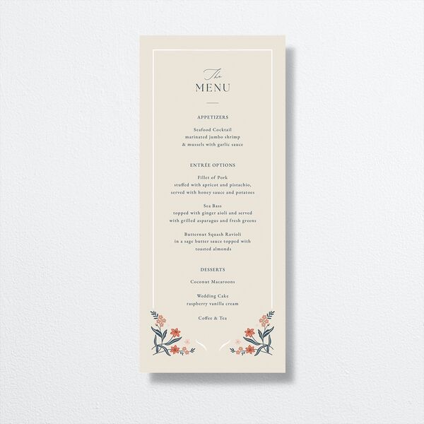 Flora Garden Border Menus Moody Blue Signature