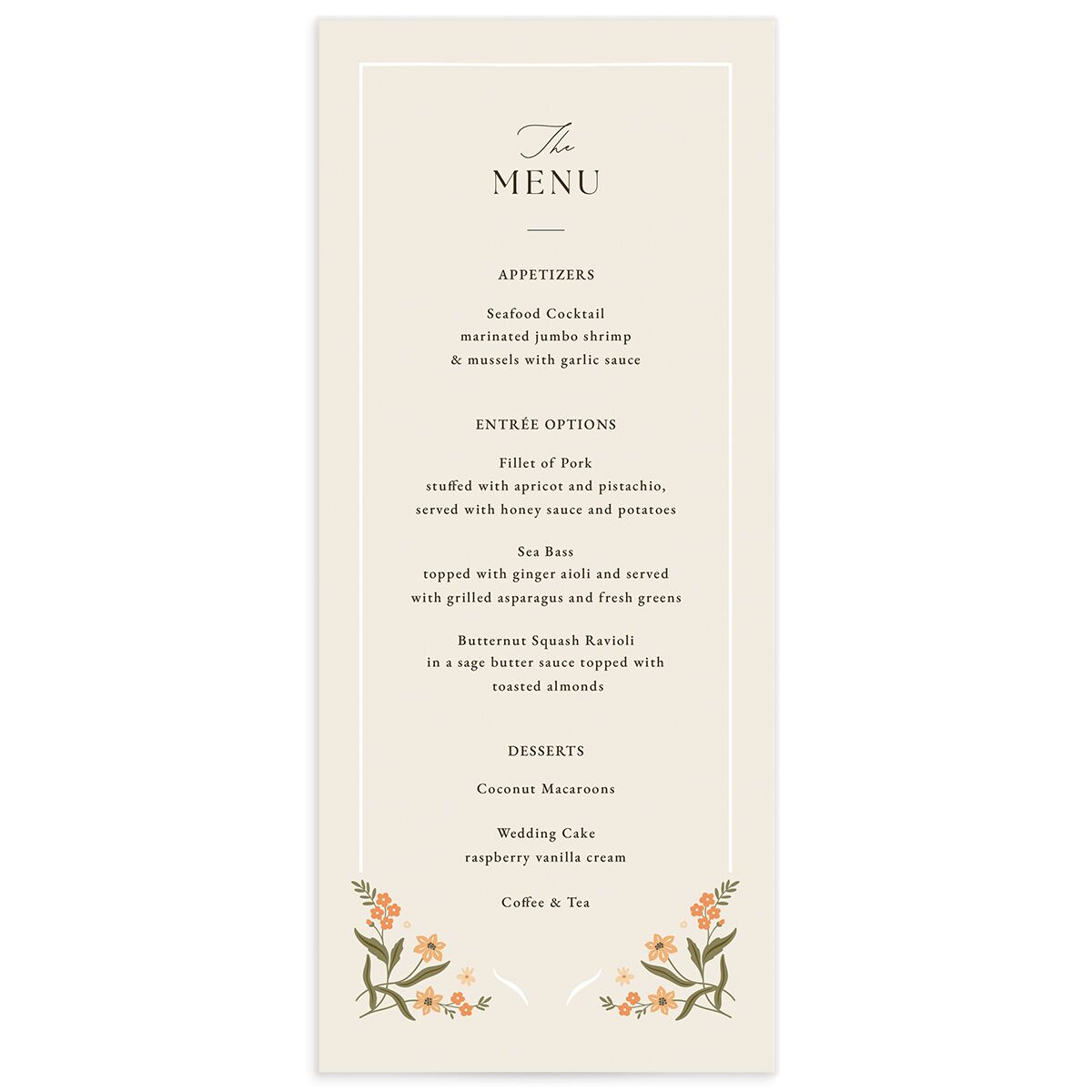 Flora Garden Border Menus