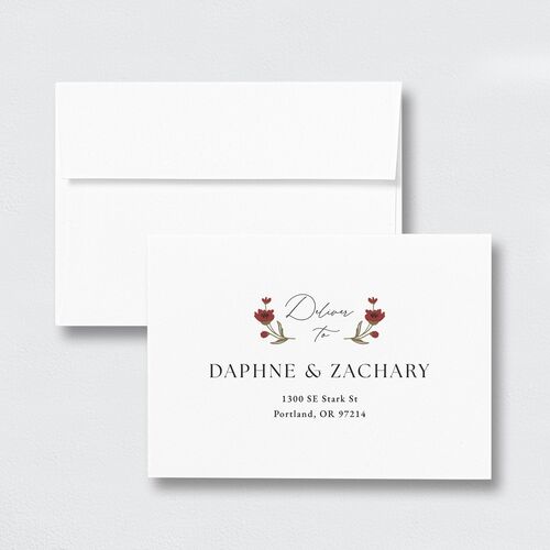 Flora Garden Border Response Card Envelopes Licorice Standard White Return Address Signature