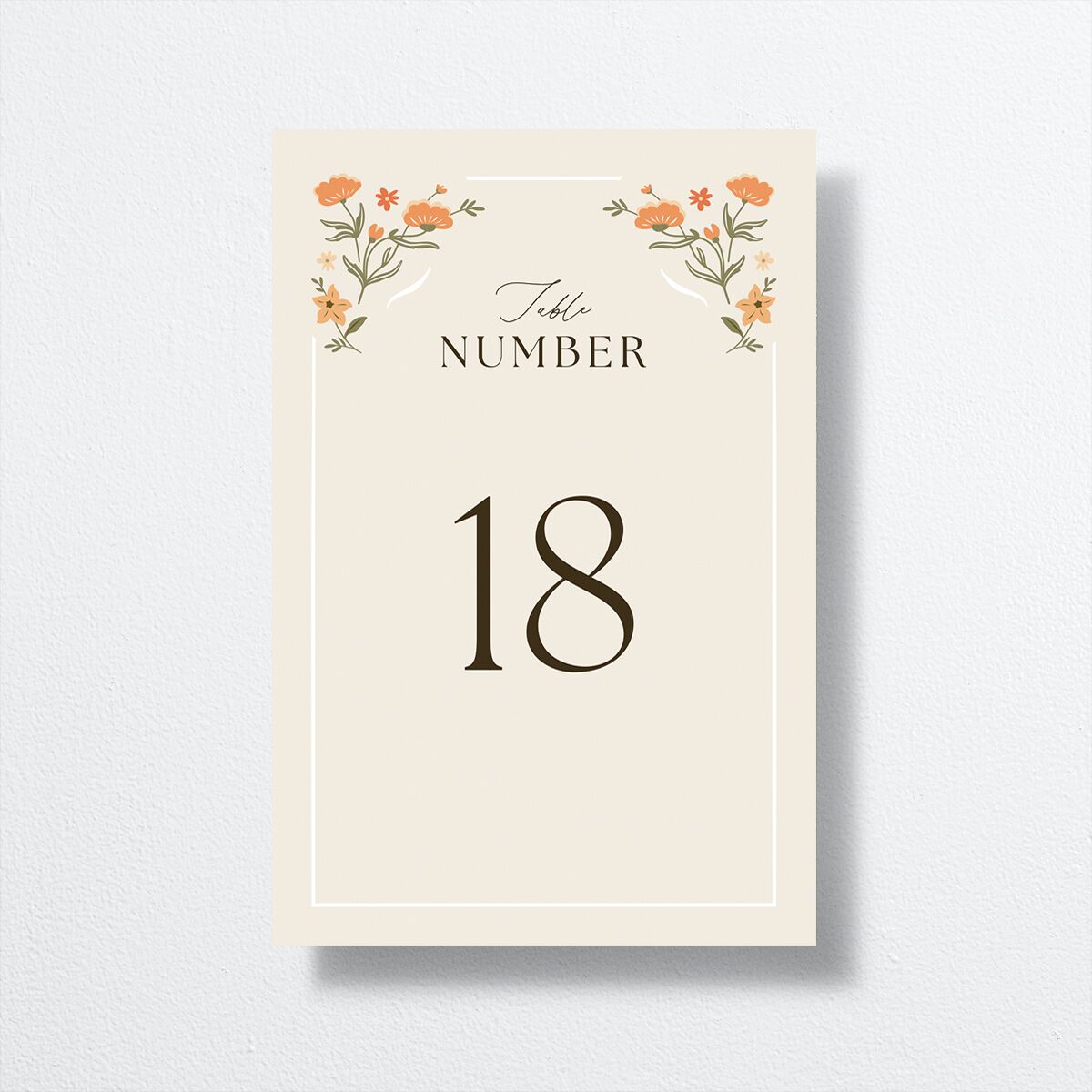 Flora Garden Border Table Numbers Olive Signature