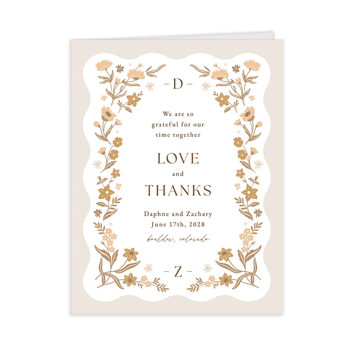 Flora Garden Border Thank You Cards