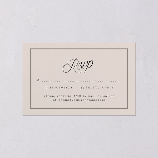 Vintage Script All-in-One Wedding Invitations Midnight Signature Light Both Recipient and Return Addresses No