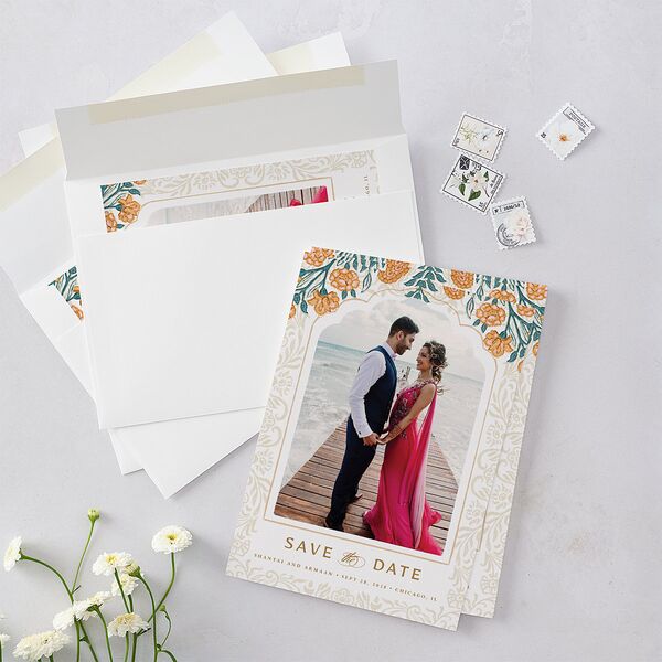 Botanical Blooms Save The Date Cards Daffodil Signature smooth Blank No