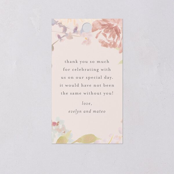 Hydrangea Garden Favor Gift Tags Gold Pink Cotton Signature