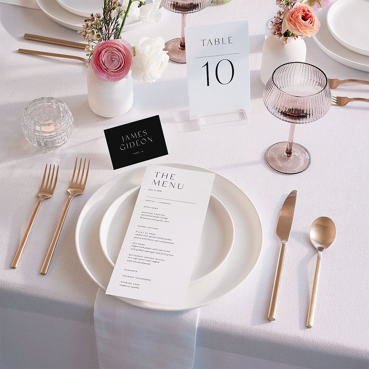 Surround Place Cards Charcoal Signature