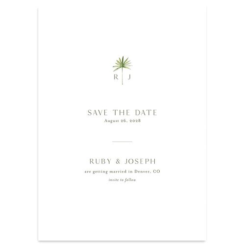 Dainty Monogram Save the Date Cards Thyme Signature smooth Blank No Standard