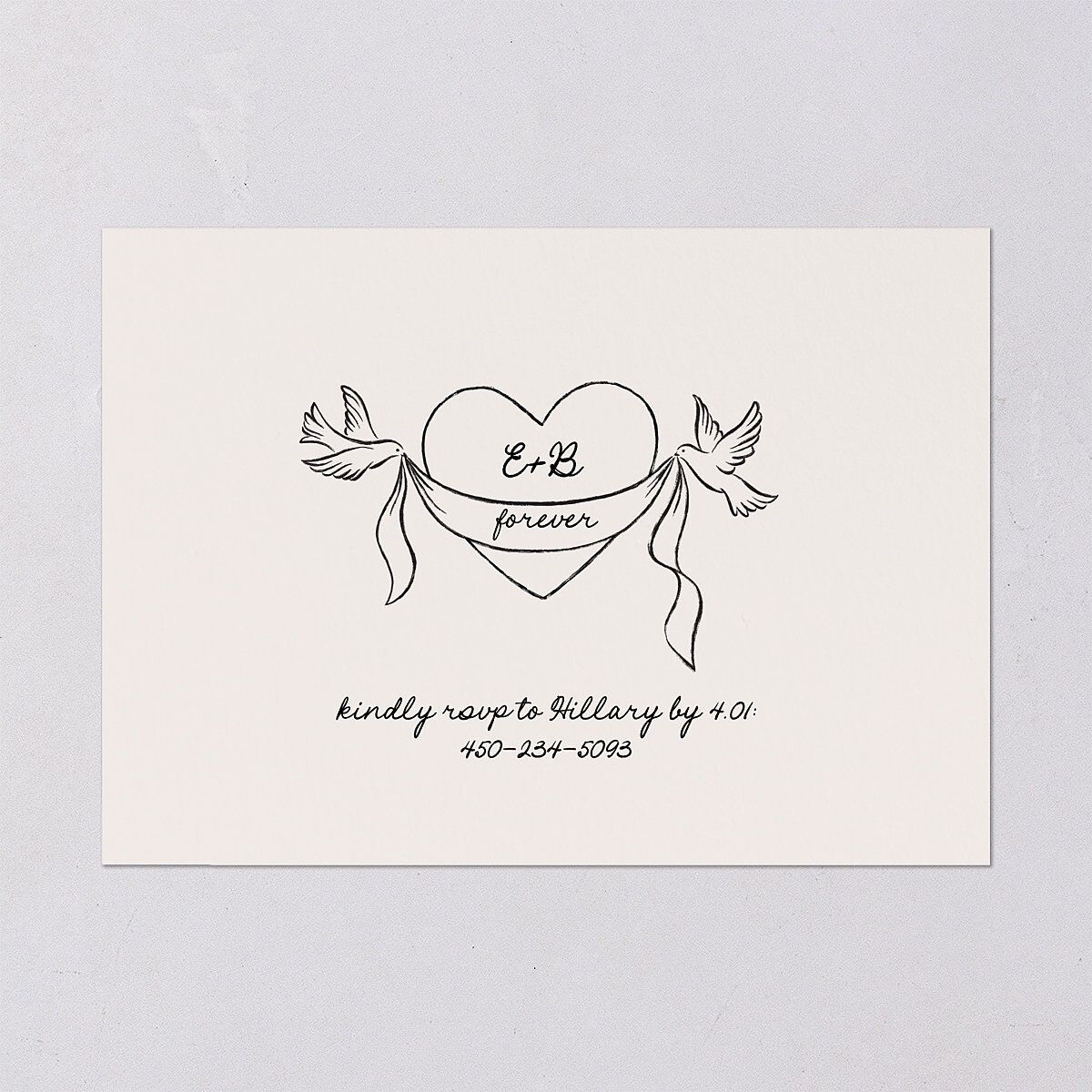 Vintage Lovebird Banner Rehearsal Dinner Invitations Linen Signature Blank Standard