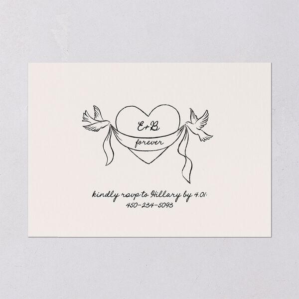 Vintage Lovebird Banner Rehearsal Dinner Invitations Linen Signature Blank Standard