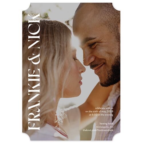 Checked Wedding Invitations Taupe Signature Blank No Ticket