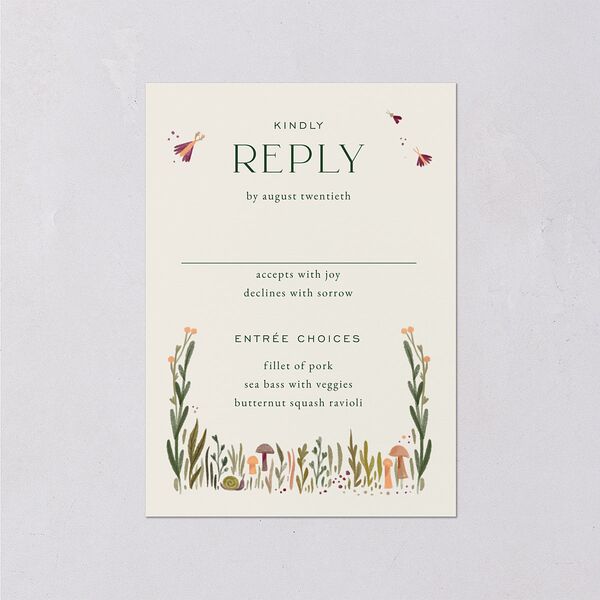 Mushroom Magic Wedding Response Cards Mauve Signature Standard