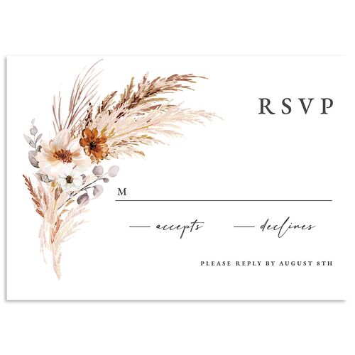 Bohemian Floral Hoop Wedding Response Cards Camel Signature Standard