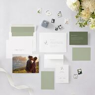 Botanical Monogram Save The Date Cards Dark Camo Signature smooth Blank No Standard