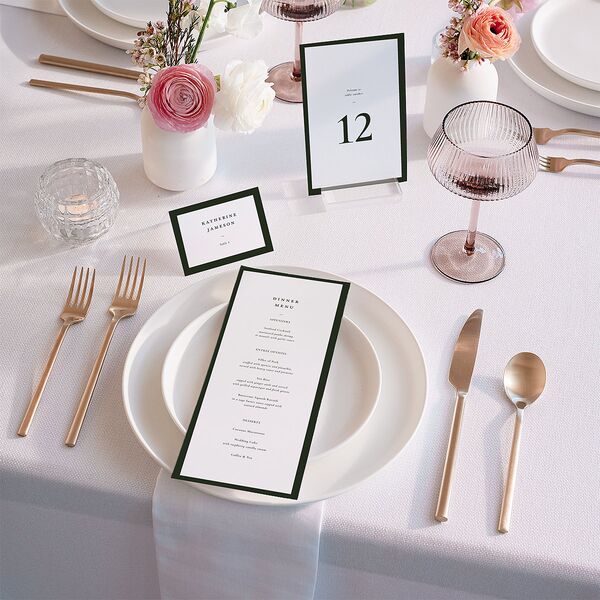 Refined Monogram Menus Dark Green Signature