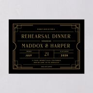 Vintage Hollywood Rehearsal Dinner Invitations Licorice Signature Blank Standard