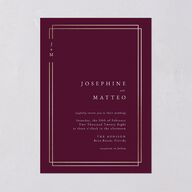 Double Frame Wedding Invitations Gold Bordeaux Signature Blank No Standard