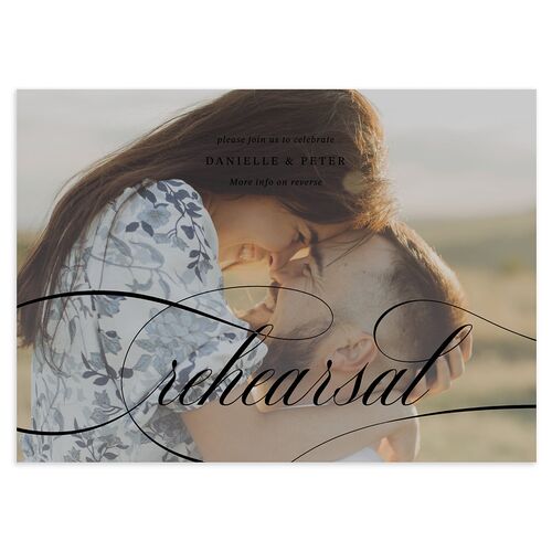 Photo Vow Rehearsal Dinner Invitations Midnight Signature Blank Standard